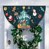 Christmas Banner Half Fan Shaped Seasonal Bunting Flag Decoration Waterproof Christmas Door Flag for Party Photo Classroom