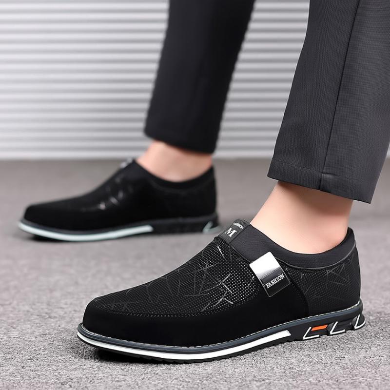 Business Men Leather Shoes for Men  New Comfort Trend Flat Work Shoes Casual Moccasin Sneakers Slip On Big Size Male Loafers