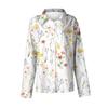 Women's Casual Floral Print Long Sleeve Button Down Shirt Top