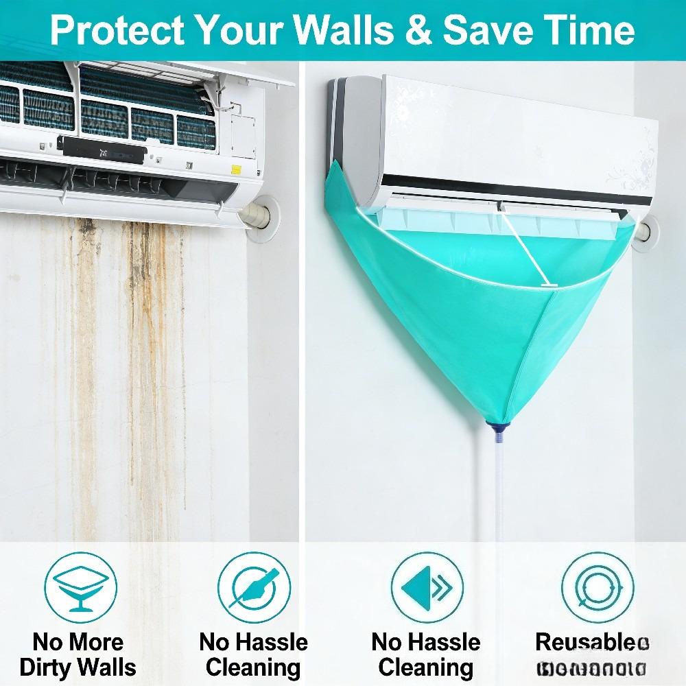 Nicht demontierbare Klimaanlagen-Wasserabdeckung zum Aufhängen, Reinigungsset mit Ablaufschlauch, angeschlossen an Abwasser und Abfallmaterialien