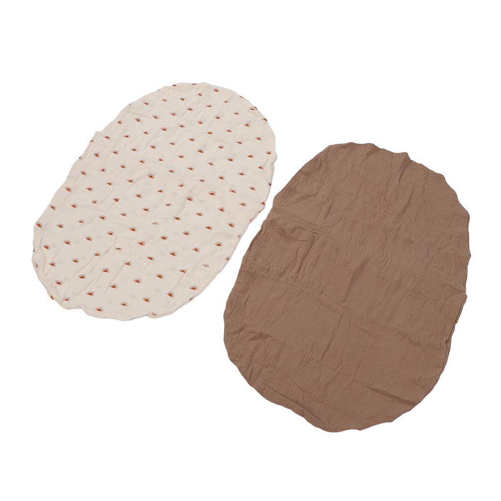 Pachet de 2 Cearșafuri pentru Coșuleț Moale Respirabil Husă Ajustată pentru Saltea Coșuleț Bebeluș Potrivire Universală