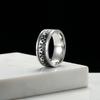 My Shape Vintage Fire Flame Totem Vine Cross Rings for Men Black Paint Punk Stainless Steel Finger Rings Male Jewelry Amulet