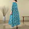 Summer New Vintage Print Literary Dress