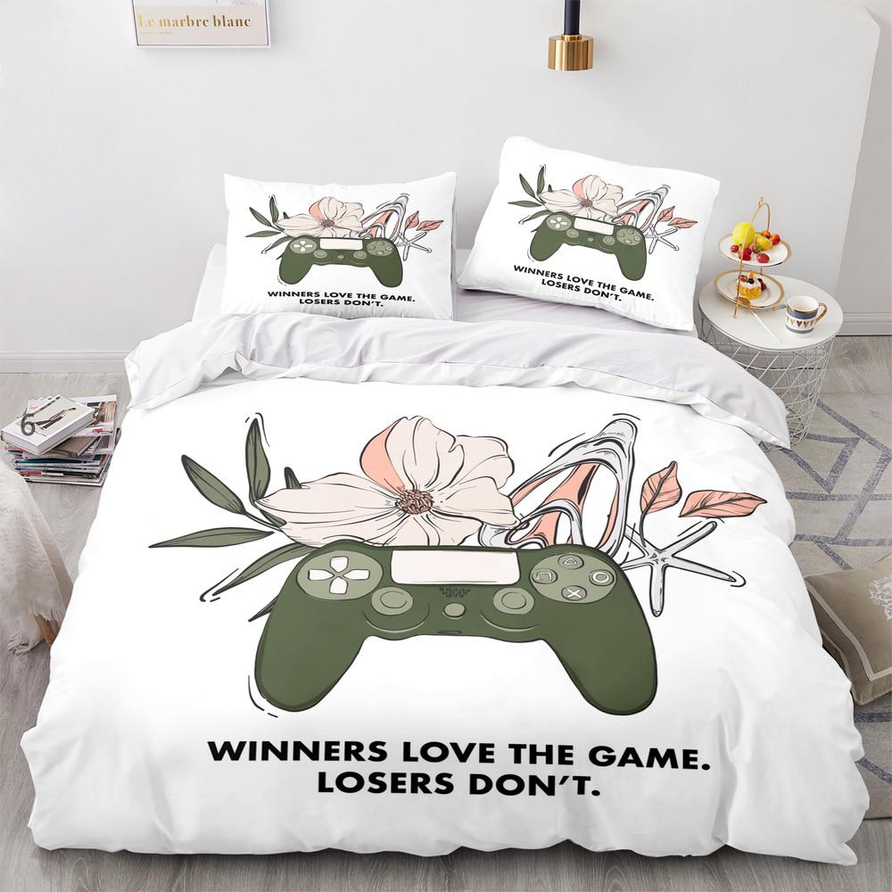 Game Printed Soft Duvet Cover Set Gamepad Video Game Controler Beding Set for Children Kids Tens Young Boys Bedrom Comfortable Quilt Cover featuring