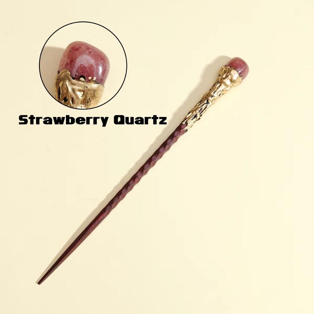 Wooden Handle Crystal Magic Wand Crystal Ball Magic Scepter Creative Fairy Stick Holiday Gift