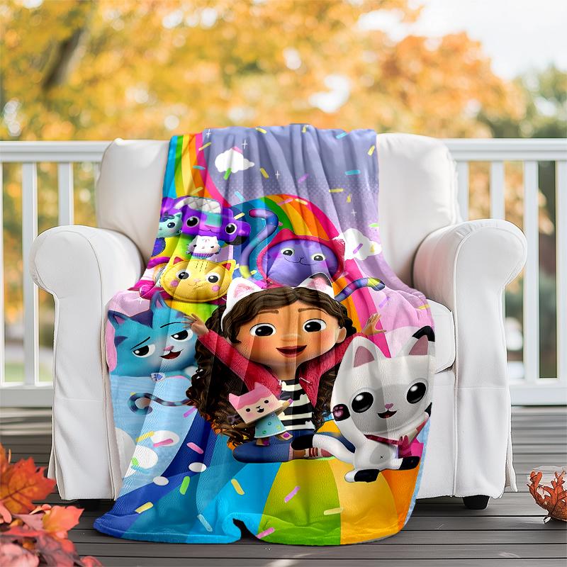 Gabby's Dollhouse Theme Printed Blanket - Perfect for Couch, Bed, Travel & Outdoor Use | Machine Washable, Cozy & Durable.