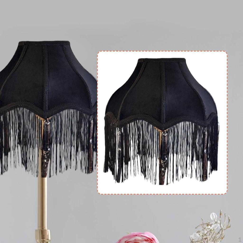 Lampshade, Elegant, Classic, Decorative And Retro, Adorned with Tassels, for Office, Bedside Table,