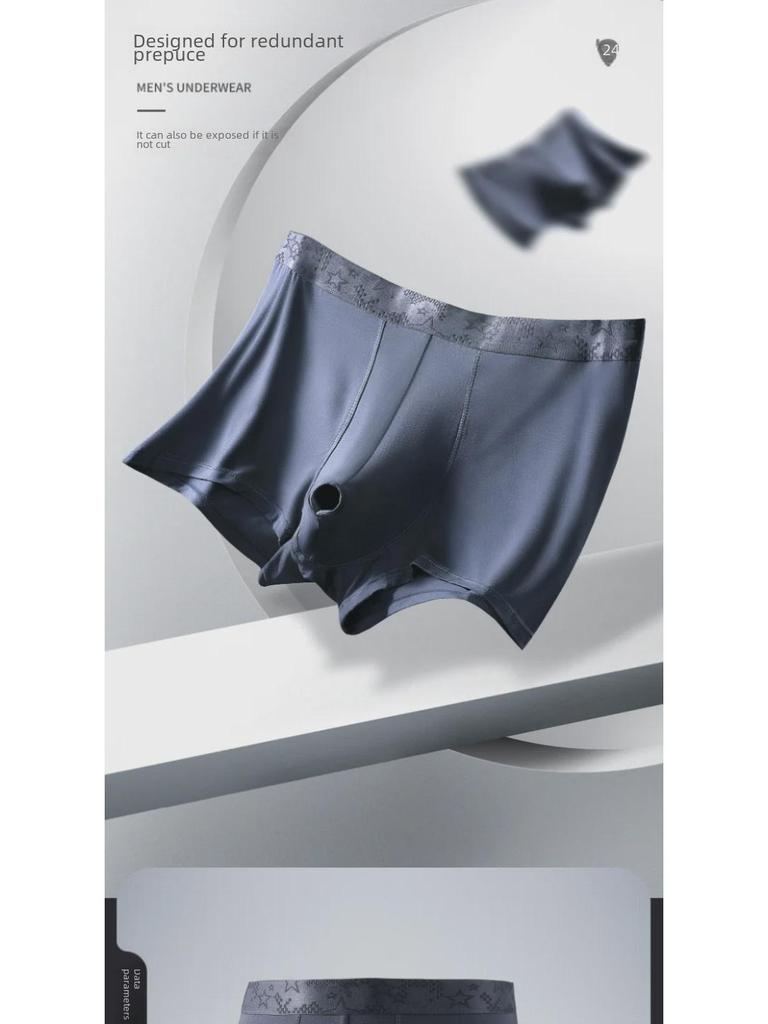 Maoren Men's Foreskin Separation Boxers with Bullet Resistance and Scrotum Support