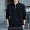 Men's Cotton Half-Zip Stand Collar Hoodie - Versatile Spring/Autumn Sweatshirt