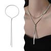 Náhrdelník s dlouhým řetízkem s hadím řetízkem pro ženy Dívky Hip-hop Náhrdelník s dlouhým střapcem Náhrdelník se svetrem Banketní šperky
