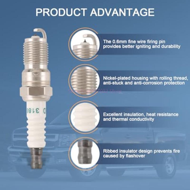 8pcs 41-993 19256067 High Quality Spark Plugs For Chevrole GMC Tahoe Pontia 41993 Ignition Candles