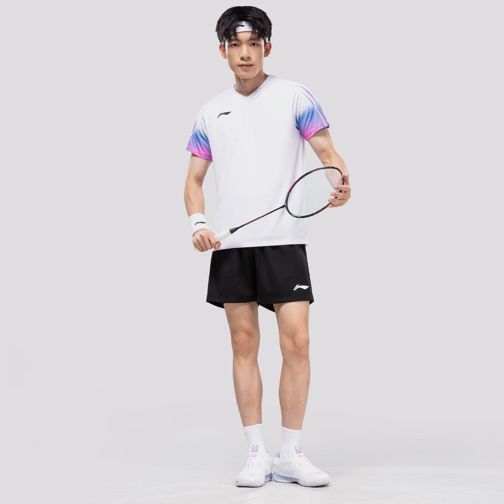 Li-Ning Quick-Drying Breathable Running Badminton Training Short Sleeve T-Shirt And Shorts Casual Sports Set Unisex sports set AATV081-2