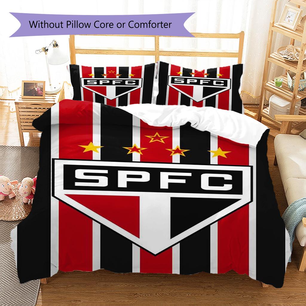 São Paulo Pattern Bedding Set Quilt Cover Pillowcase Home Decor Gift (1 * duvet cover + 2 * pillowcase, without core)