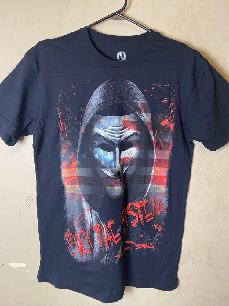THE PURGE Movie  F  The System Anarchy GET DOWN ART Mens Black T-Shirt SZ M Unisex T-Shirt M