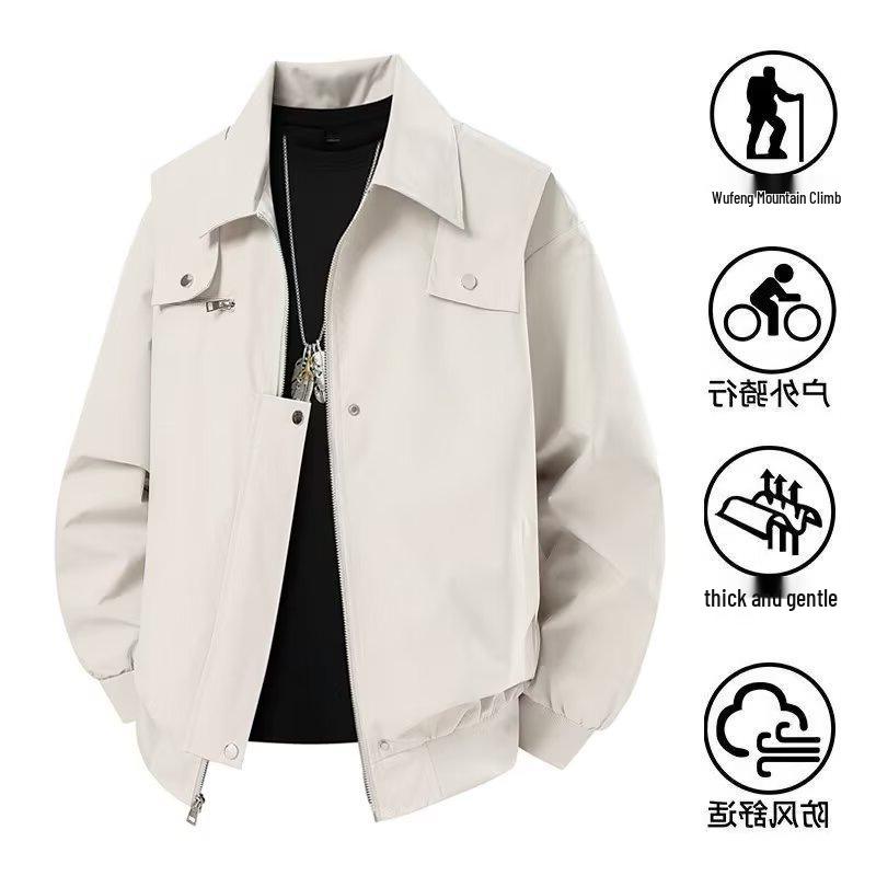 Men's American Style Lapel Baseball Jacket - Cleanfit High Street Autumn Outerwear