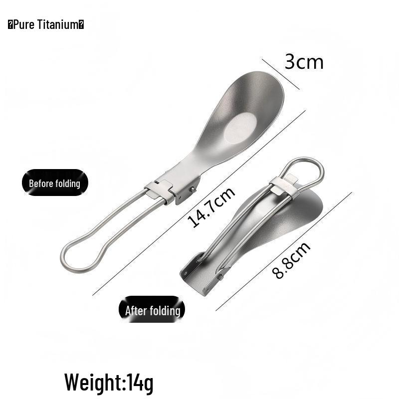 Liang Sheng Ultra-light Titanium Folding Cutlery Set: Spoon, Fork, Chopsticks for Camping, Picnic, Travel, and Hiking.