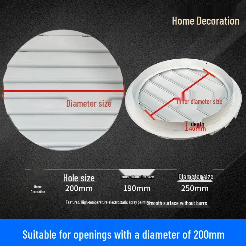 Round Aluminum Alloy Self-Closing Air Vent Louver Fan for Indoor Exhaust Systems