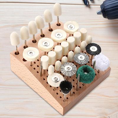 Bit Organizer Storage Tool Box for Garage Workshop Compact Polishing Heads Container Wood