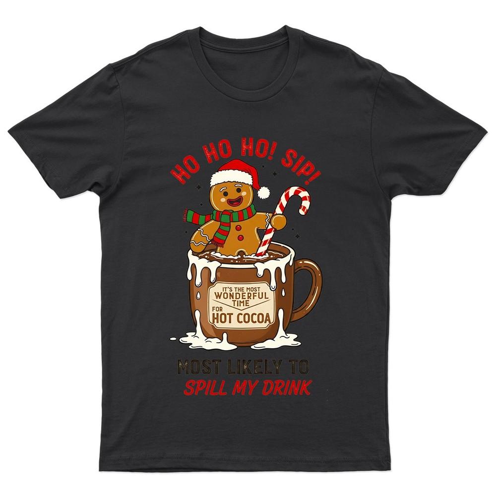

Gingerbread Man Hot Cocoa TShirt Unisex Gift Retro Funny Womens Vintage Mens Unisex T-Shirt S