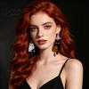 Charming Holiday Gift for Her 1 Pair Acrylic Halloween Earrings, Black White Ghost Drop Dangle Earrings with Women Witch Hat Bat Pumpkin, Gothic