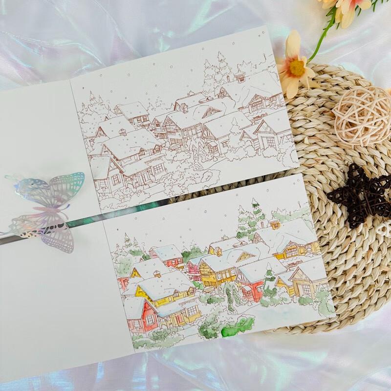 One Person's Small Forest Watercolor Four Seasons Coloring Book