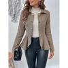 Womens Slim Fit Double Breasted Blazer Office Workwear Turn Down Collar Top