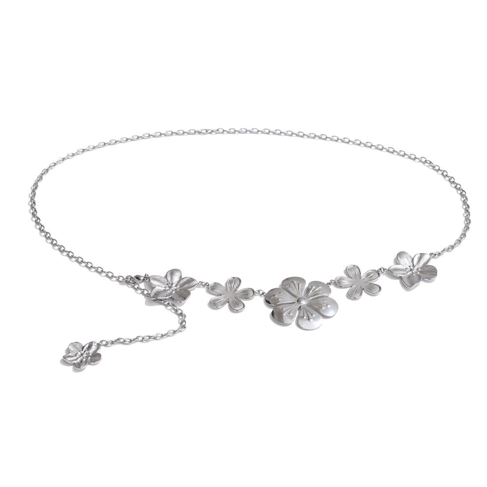 

Yhpup Summer Vacation Petal Flower Waist Chain for Women Beach Bikini Belly Belt Party Rave Body Jewelry Accessories Waterproof