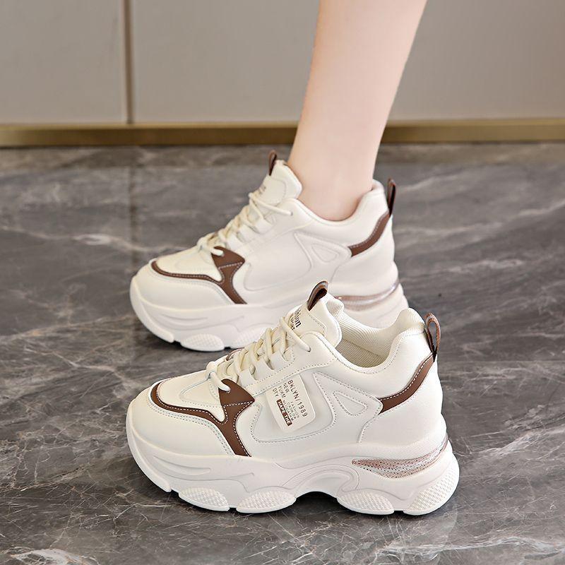 Fashion Thick Soled Height Increasing Sports Women's Shoes 2024 Autumn New Versatile Color Blocked Casual Women's Shoes Zapatos De Mujer