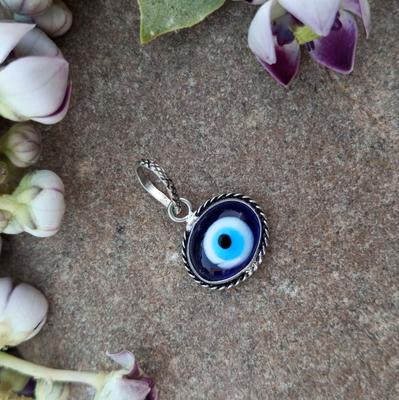 Evil Eye Gemstone 925 Sterling Silver Plated 1pcs Pendent Chris-r249