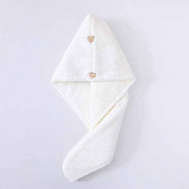 Double-Layer Coral Fleece Quick-Dry Hair Towel Cap for Women