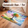 Decorative Artwork Theme Crystal Velvet Floor Rug Personalized Custom Name Text Warm Carpet Home Decoration