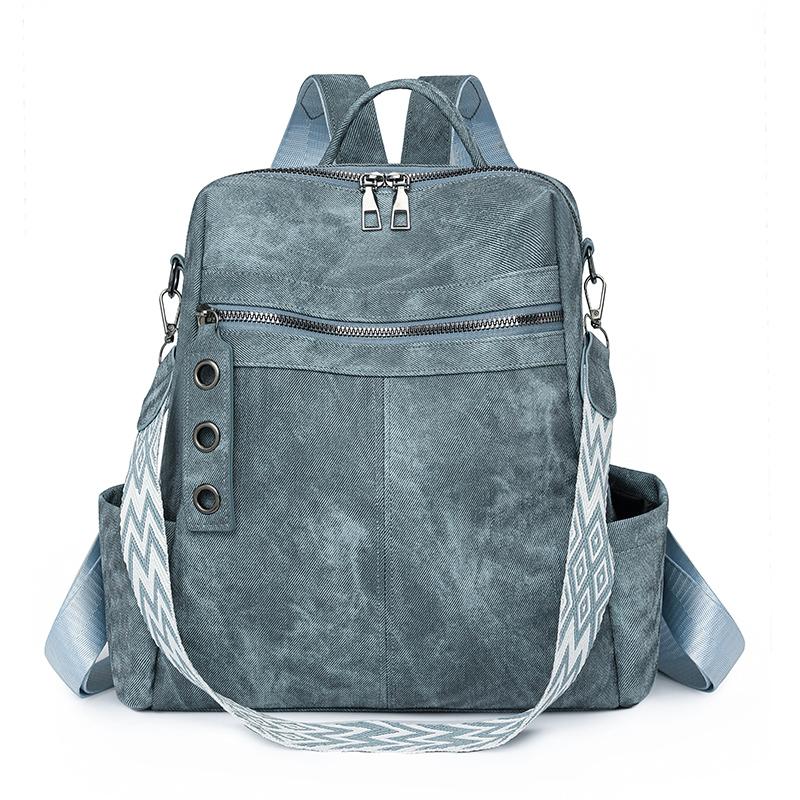 Mochila PU para Mujer Mochila de Gran Capacidad Bolso de Hombro Multifunción