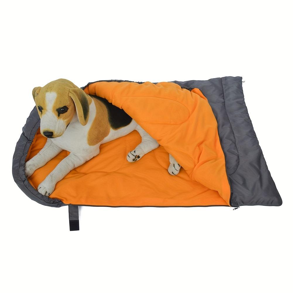 Fleece Camping Dog Bed Zippered Winter Waterproof Outdoor Pet Sleeping Bag - Padded and Comfortable for Pets