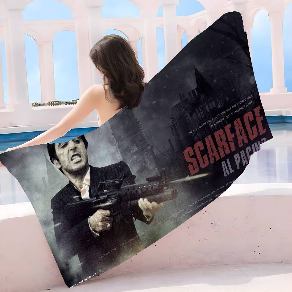 Movie S-Scarface Beach Towel Colorful Bath Towels For Girl Microfiber Quick Dry Custom Sand Free Beach Yoga Spa Gym Pool