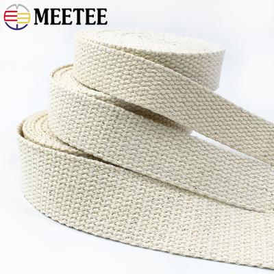 2/5/10M Meetee 10-50mm Smėlio spalvos medvilninė juosta 1,5mm storio drobės juostelė krepšių dirželiui, drabužiams, siuvimo reikmenims