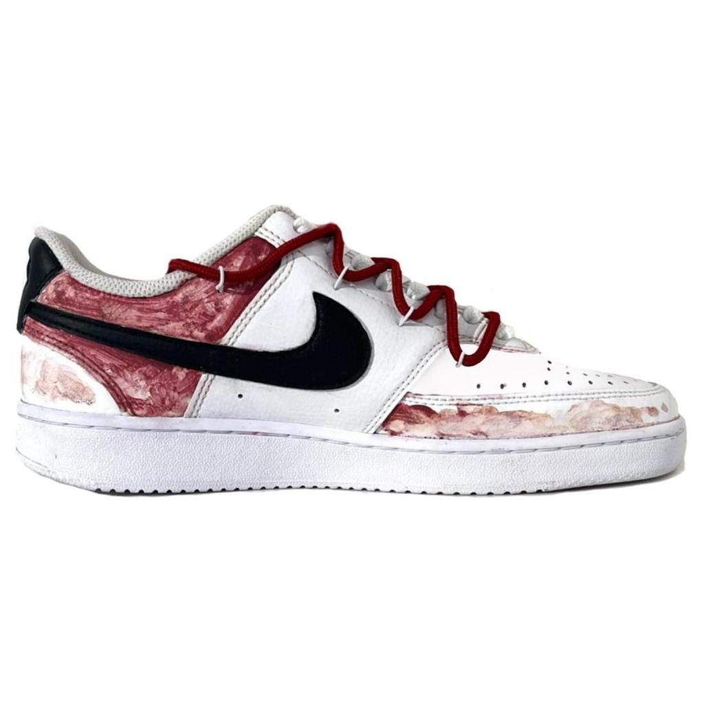 Nike Court Vision 1 Low Top Skateboard Shoes Men's Black Red White DH2987-101(Team61-)