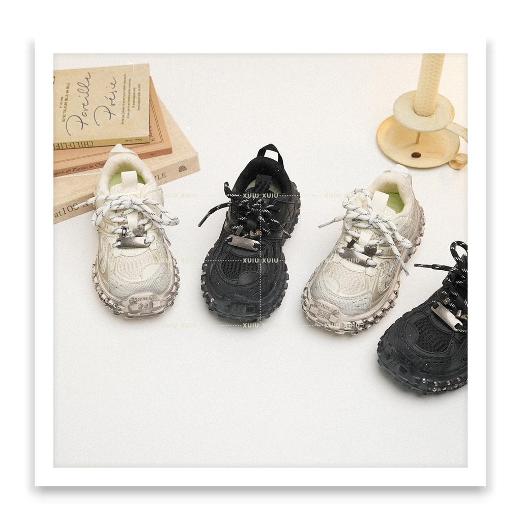 XSHX "Paris tire shoes" retro children's dad sports shoes spring and autumn double net boys and girls [Wenzhou shoes]