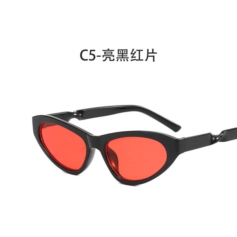 Small Frame Retro Cat Eye Sunglasses Punk Hip Hop Sun Glasses Twisted Fried Dough Twist Leggings Men's Women's Sunglasses