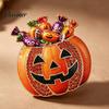 Clothes Decorative Brooch Halloween Pumpkin Candy Bowl Brooch, Rhinestone Pin Holder Lapel Pin, Costume Jewelry Clothing Accessories Accessory