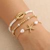 3Pcs Pearl Beaded Bracelet Set Stretch Multiple Layers Bracelet Dainty Shell Bracelet Set  Party