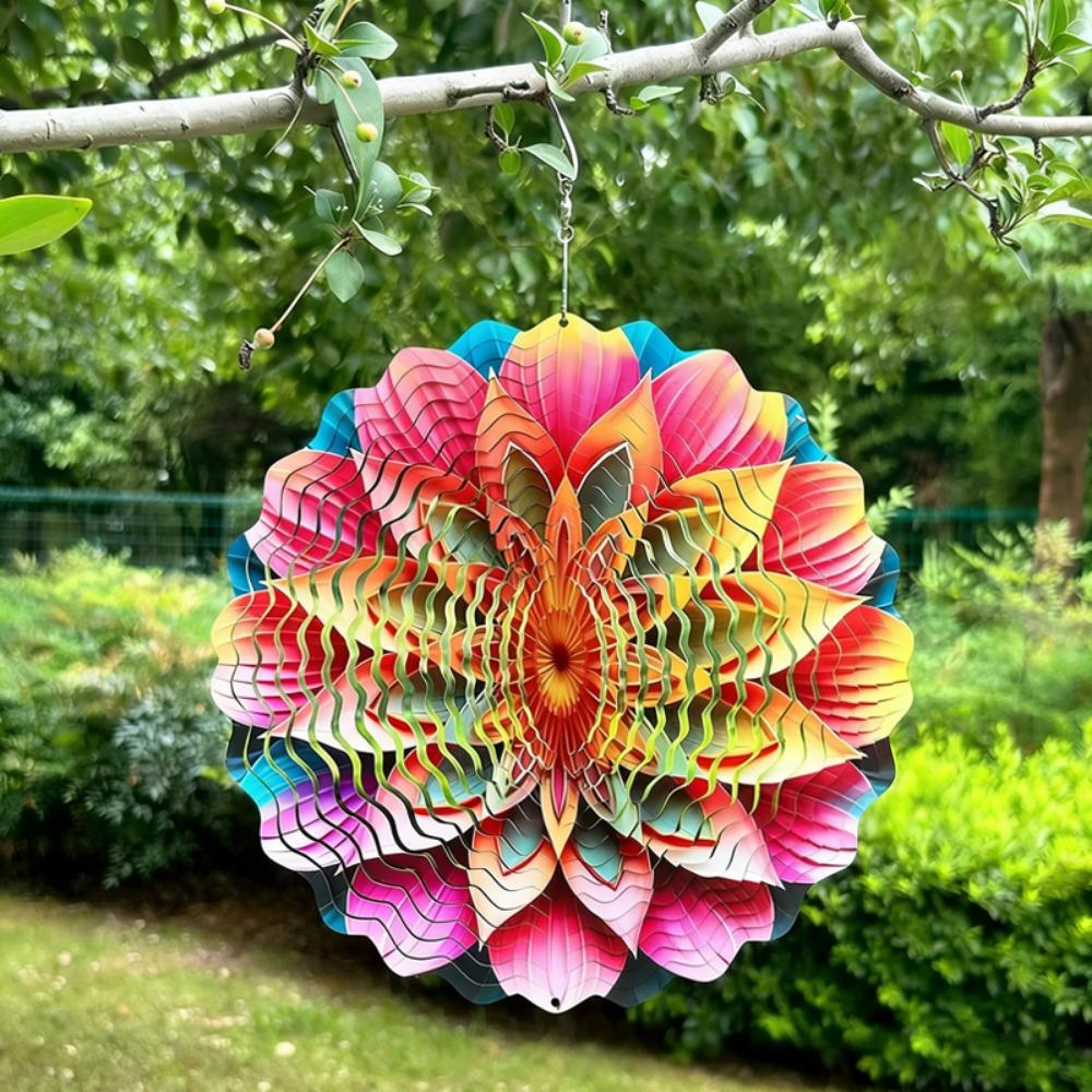 10 Stile 3D Dynamischer Rotierender Windspiel Metall 10cm Regenbogen Tunnel-Stil Windrad Bunter Libellen