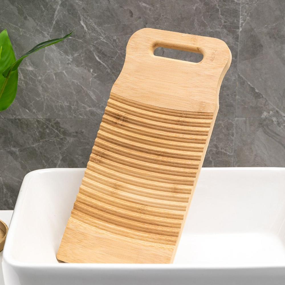 Eco-friendly Practical Rectangle Bamboo Portable Durable Clothes Cleaning Tools Laundry Board Scrubboards Washboard