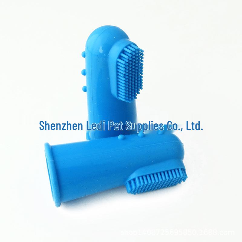 

Silicone Finger Toothbrush for Dogs and Cats - Oral Hygiene Teeth Cleaning Sleeve синий