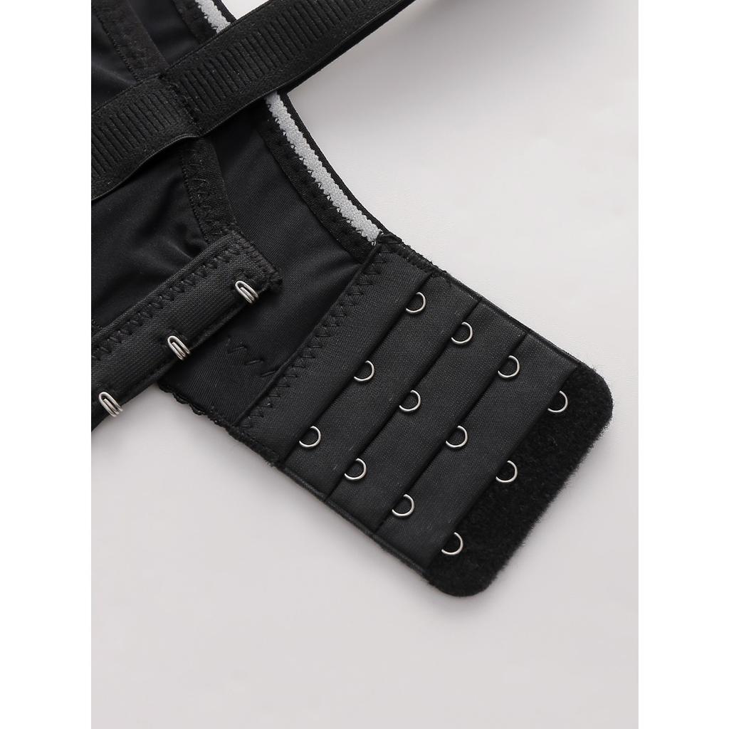 Sexy Lace Flower Face No Steel Ring Bra, Four Rows Three Button Sponge Cup, Plus Size Lingerie for Women