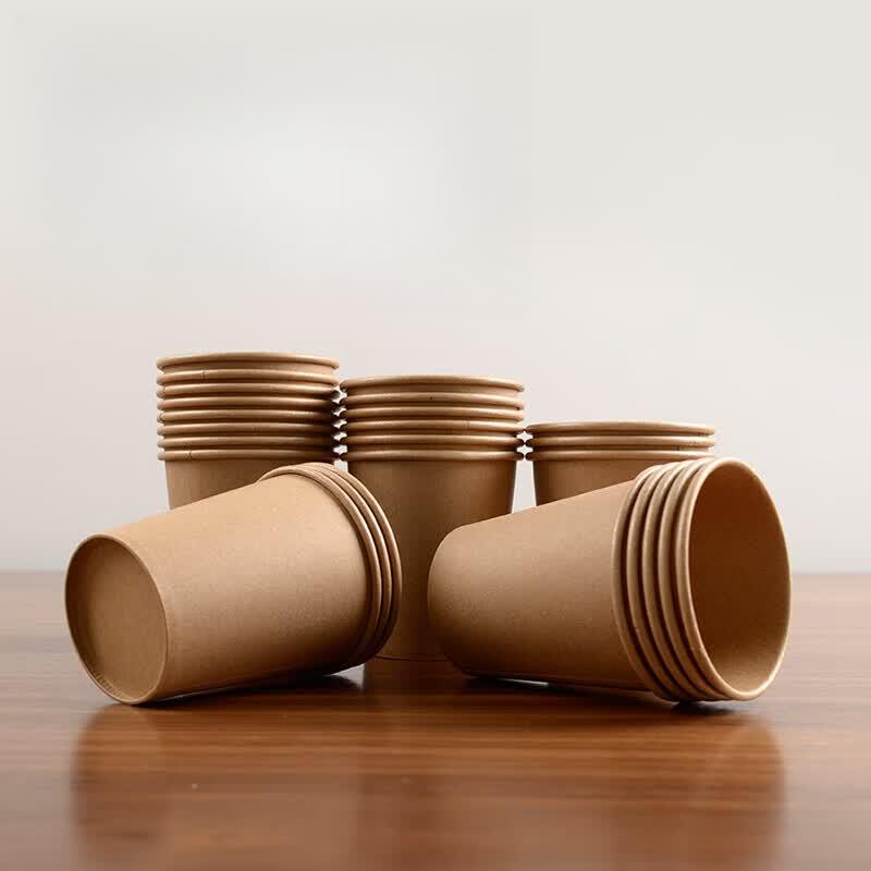 Disposable Kraft Paper Coffee Cups Without Lid