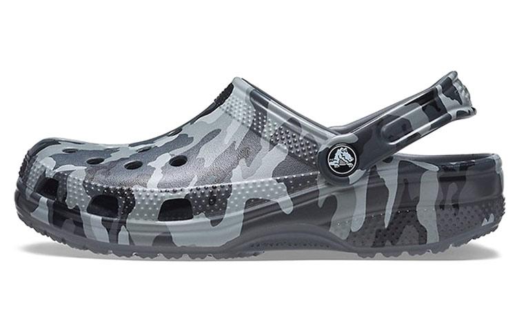Crocs Beach Sandals Gray Camouflage Unisex 206454-0IE 37-38