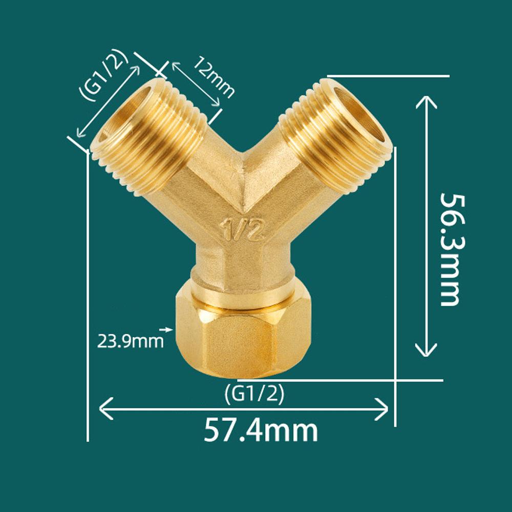 Raccordo a Y in ottone H58 Filettatura BSPP da 1/2" 3/4" Riduttore equalizzatore Giunto di unione ispessito Adattatore per acqua/gas Connettore