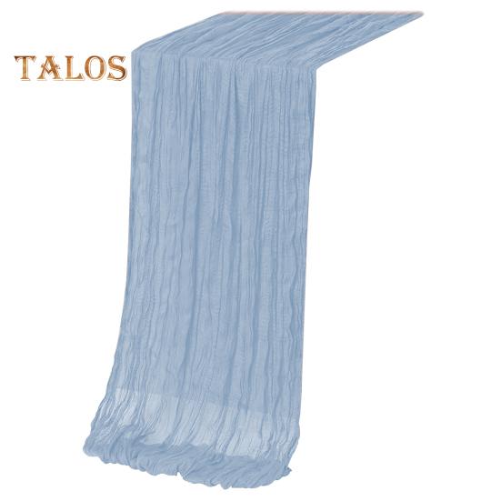 

Дорожка для стола на День благодарения, марлевая, в стиле бохо, плиссированная, однотонная, устойчивая к пятнам, многоразовая, для защиты стола, украшение, дорожка для банкета, выпускного вечера 90x180cm синий