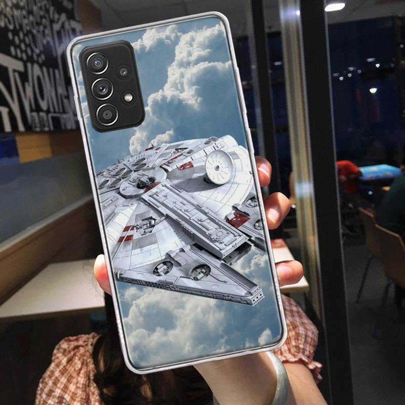 Millennium Falcon in Space Phone Case for Samsung A54 A57 A37 A17 A14 A15 A12 A24 A34 A55 A35 A25 A52S A07 A05S A04S A22 A32 A72