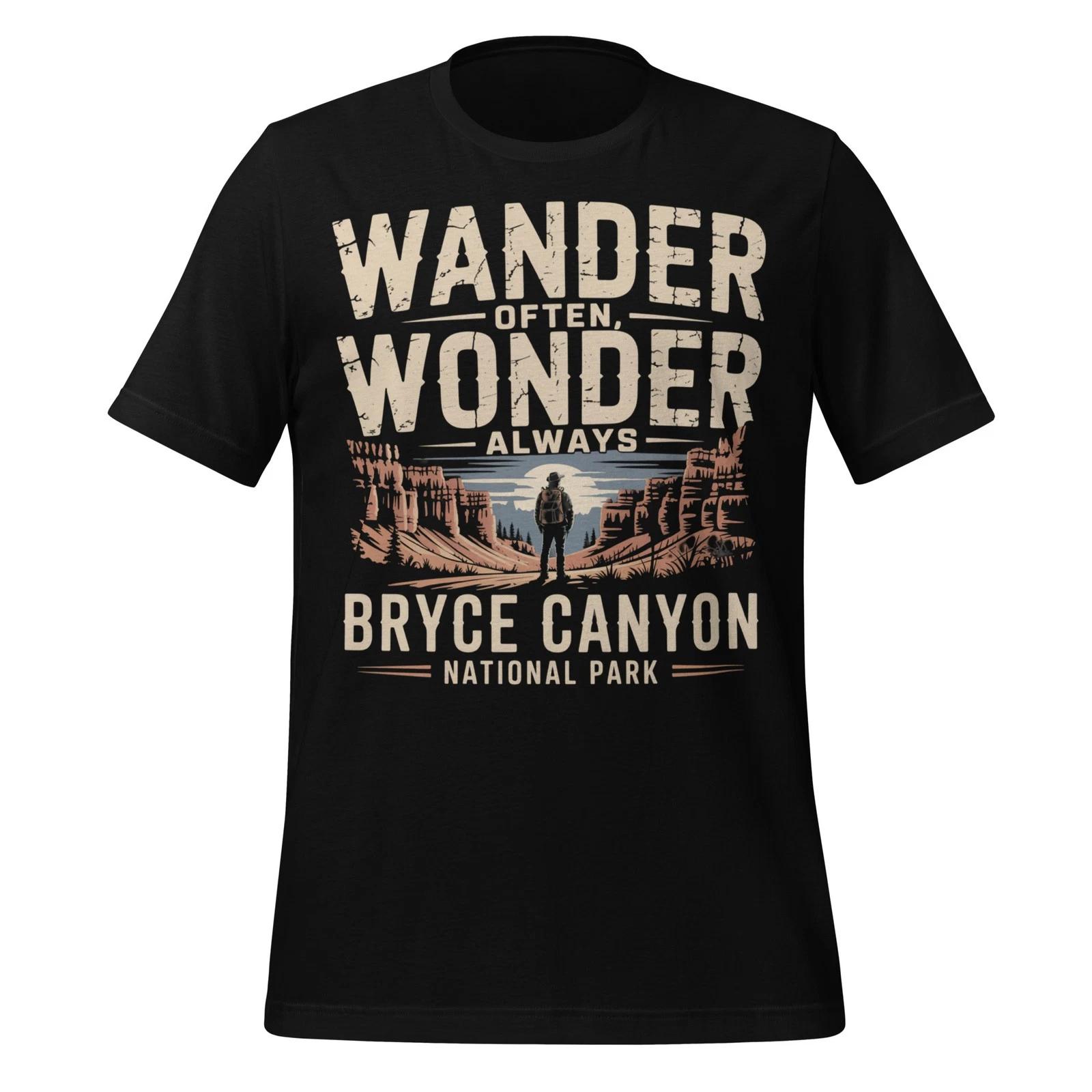 Bryce Canyon Shirt Wander Often Wonder Always Hiking Park Adventure Tee Gift S
